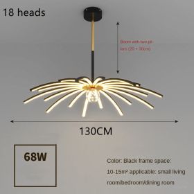 Led Chandelier In Dining Room Bedroom (Option: Black B-18heads-Tricolor dimming)