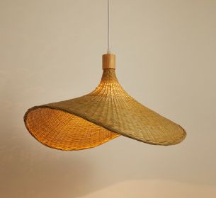 Bamboo Chandelier New Japanese Style Lamps (Option: 30cm-Trichromatic light)