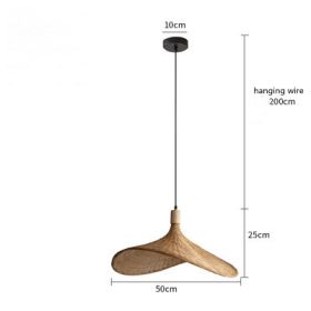 Bamboo Chandelier New Japanese Style Lamps (Option: 50cm-Trichromatic light)