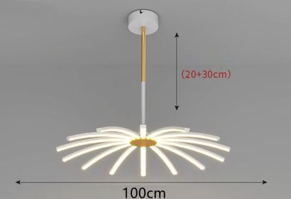 Led Chandelier In Dining Room Bedroom (Option: White A-14heads-Tricolor dimming)