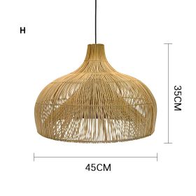 Rattan Art Chandelier In Restaurant And Tea House (Option: H 45cm)