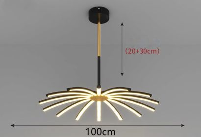 Led Chandelier In Dining Room Bedroom (Option: Black A-14heads-Tricolor dimming)